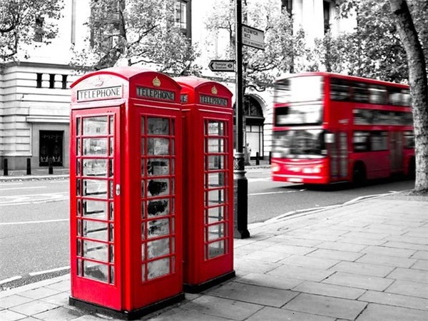 Aperçu du résultat final Londres en Contrastes : Cabines Rouges et Bus Impérial.