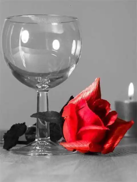 Aperçu du résultat final Red Rose and Romantic Candle.
