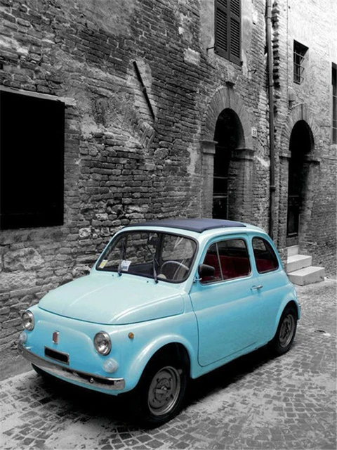 Aperçu du résultat final Fiat 500 Vintage op Parijse Kasseien.