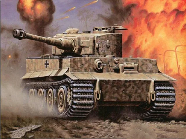Aperçu du résultat final Tigre I in Battaglia: Ricamo Diamante Seconda Guerra Mondiale.