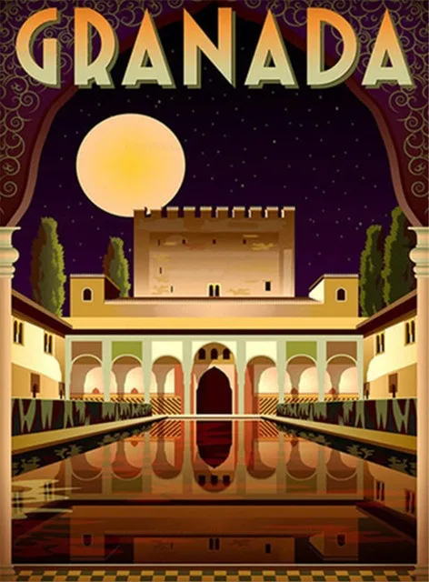 Aperçu du résultat final Alhambra von Granada im Mondschein.