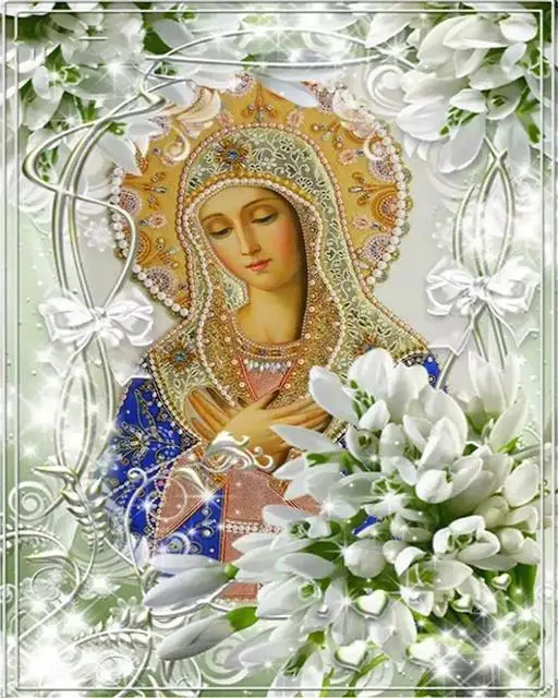 Aperçu du résultat final Virgin Mary with White Lilies.