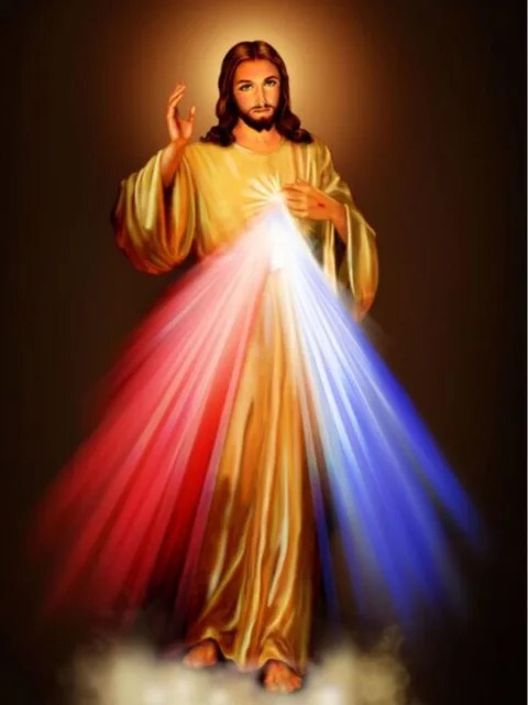 Aperçu du résultat final Jésus Miséricordieux aux Rayons de Lumière.