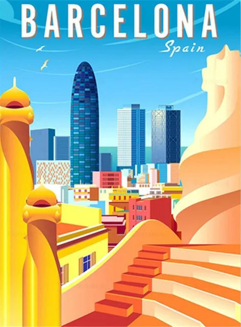 Aperçu du résultat final Barcellona Vibrante: Torre Agbar e Parco Güell in Diamante.