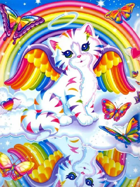 Aperçu du résultat final Rainbow Cat on Dreamy Cloud.