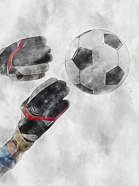 Aperçu du résultat final Arrêt Décisif : Football et Gants de Gardien.