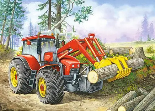 Aperçu du résultat final Forest Tractor Diamond Painting.