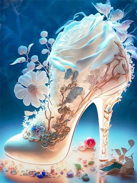 Aperçu du résultat final Dream Shoe with Golden Roses.