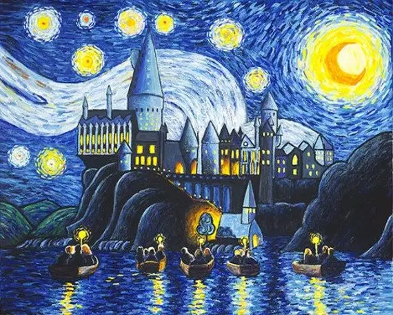 Aperçu du résultat final Hogwarts Under the Starry Night.