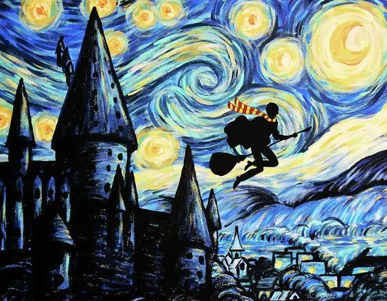 Aperçu du résultat final Hogwarts Under the Starry Night.