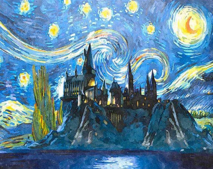 Aperçu du résultat final Hogwarts Under the Starry Night.