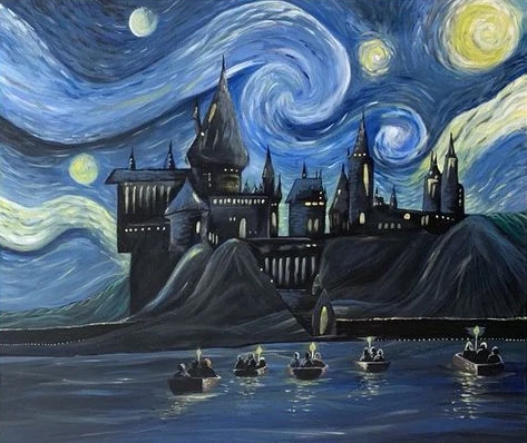 Aperçu du résultat final Hogwarts Under the Starry Night.