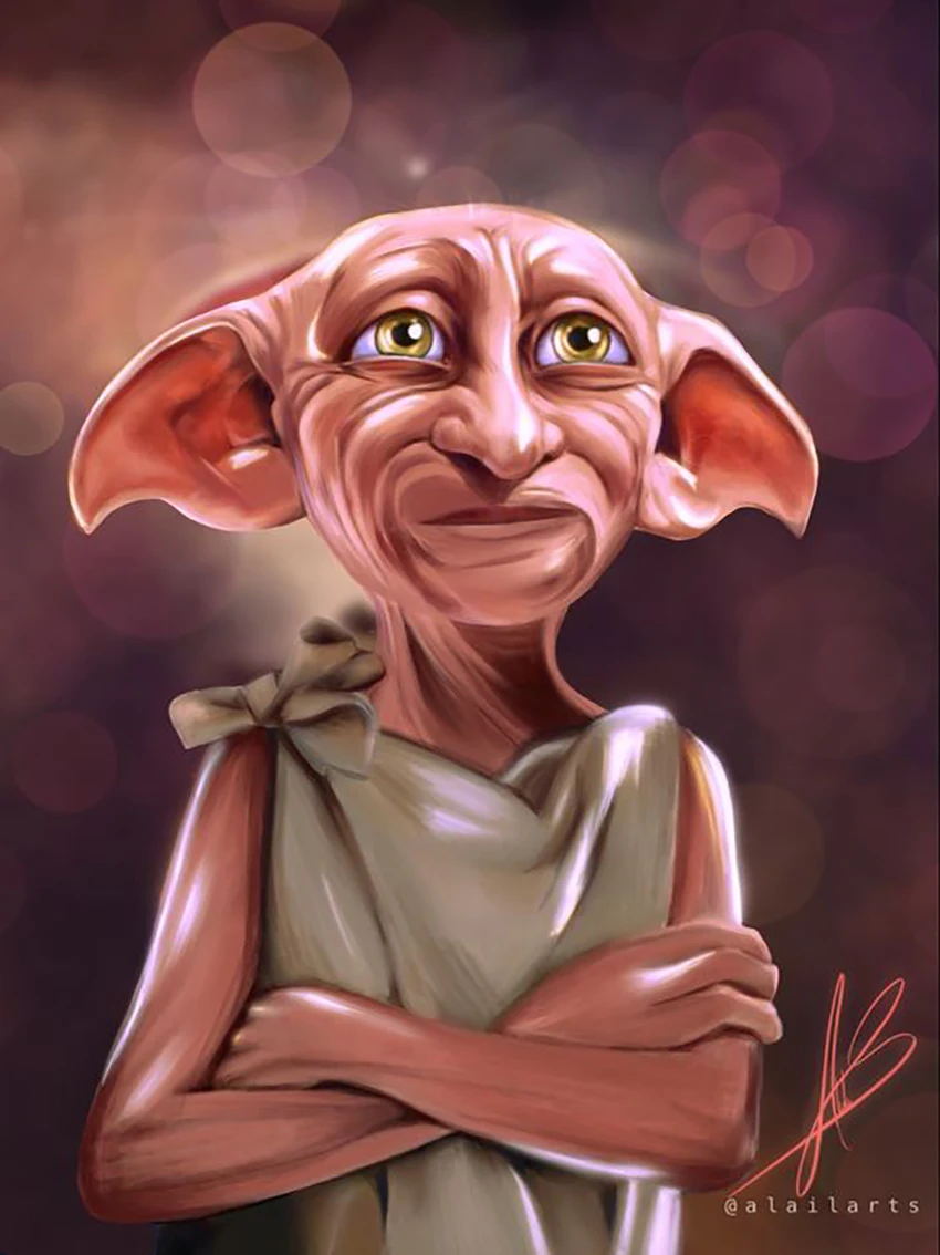 Aperçu du résultat final Dobby, the House Elf with a Shy Smile.